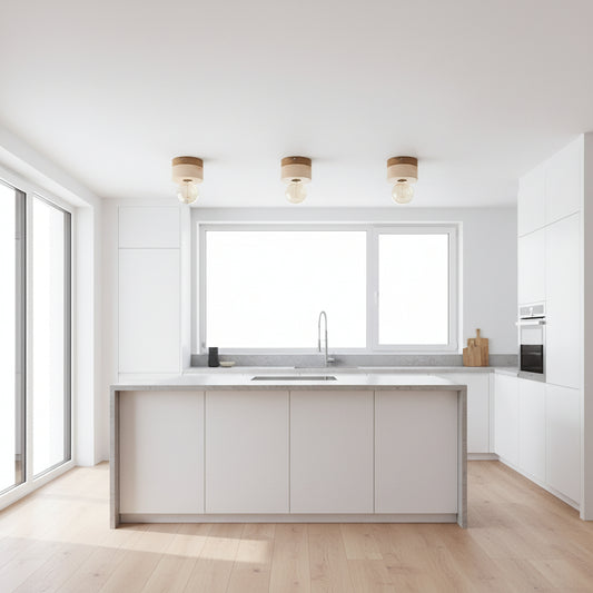 ALMUT 0239 Scandinavian Wood Ceiling Light Pine