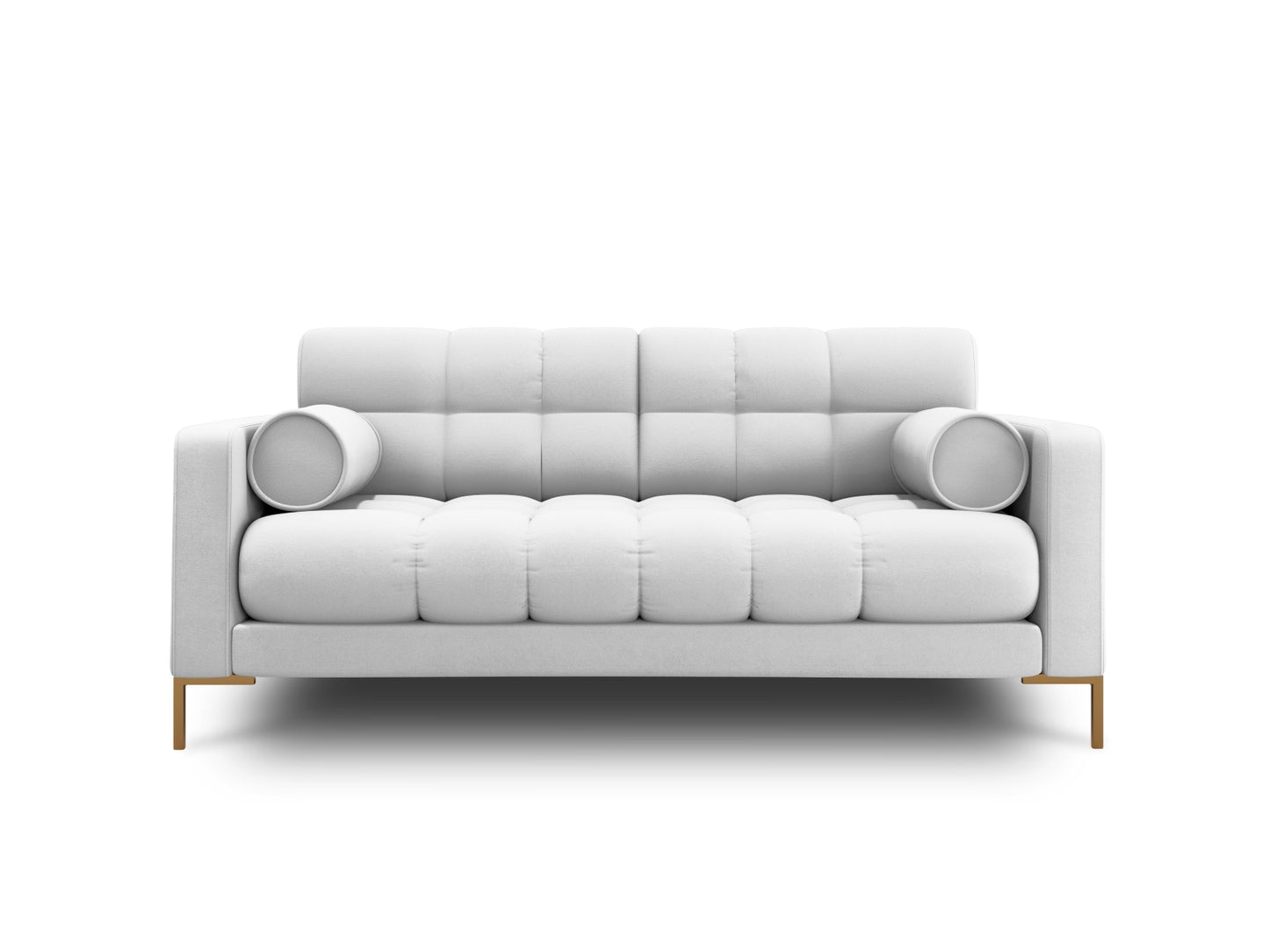 Bali Sofa, 2 Seats, 152x96 cm — Light Grey / Gold Metal