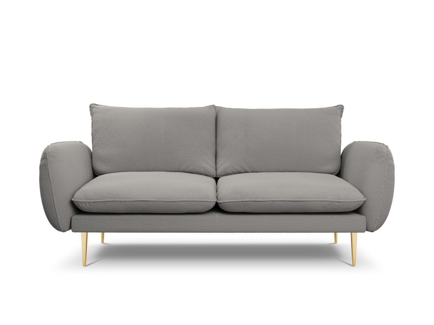Vienna Sofa, 2 Seats, 160x92 cm — Grey / Gold Metal