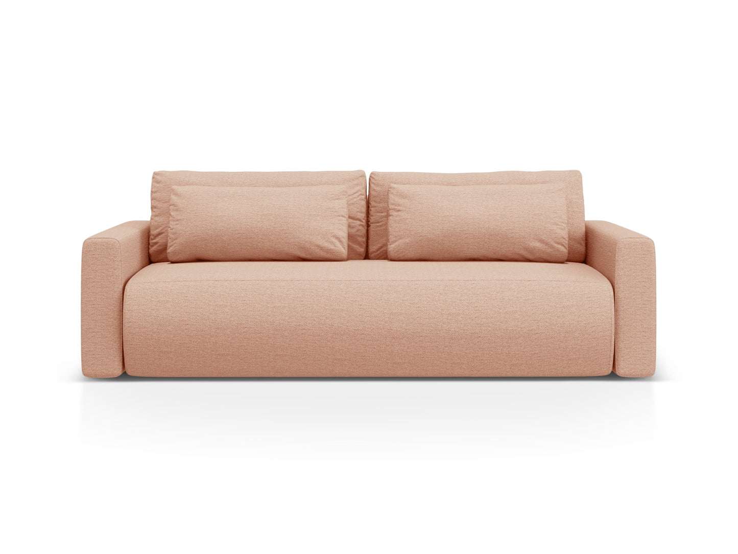 Belfast Sofa With Bed Function And Box, 3 Seats, 238x105 cm — Peach