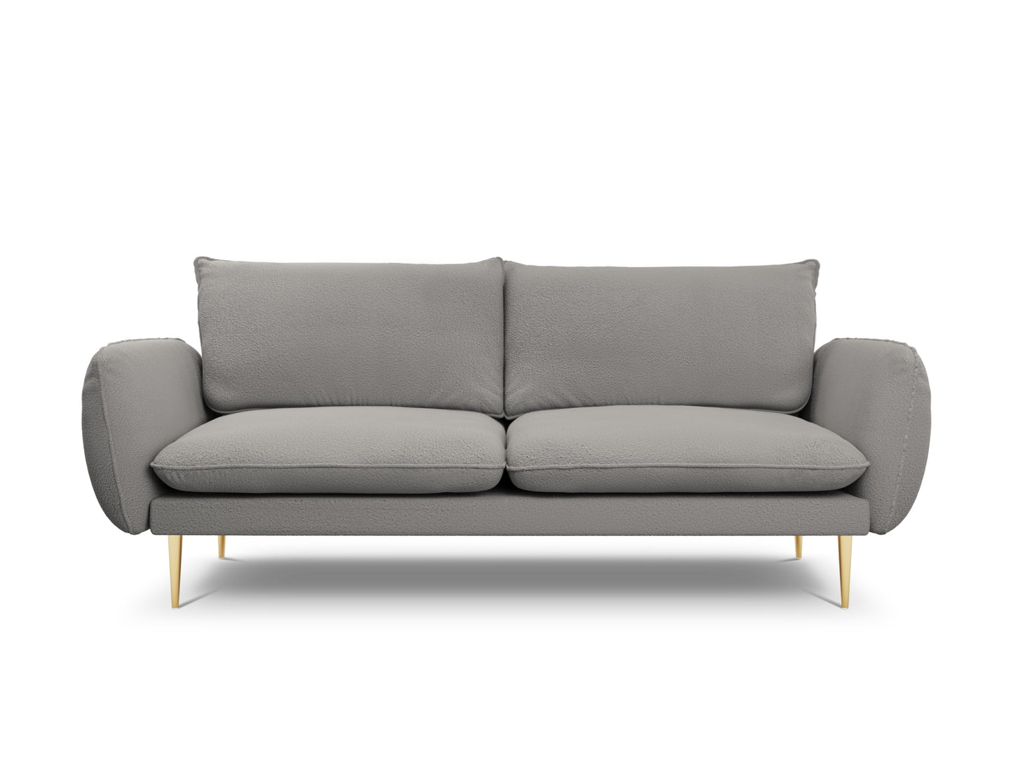Vienna Sofa, 3 Seats, 200x92 cm — Grey / Gold Metal
