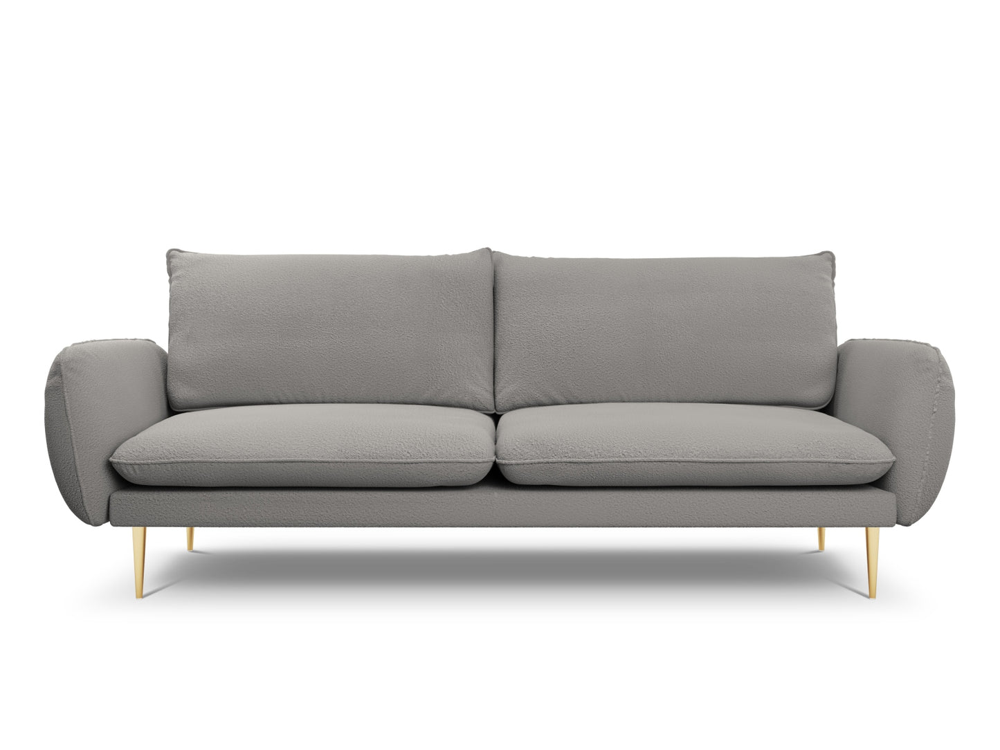 Vienna Sofa, 4 Seats, 230x92 cm — Grey / Gold Metal