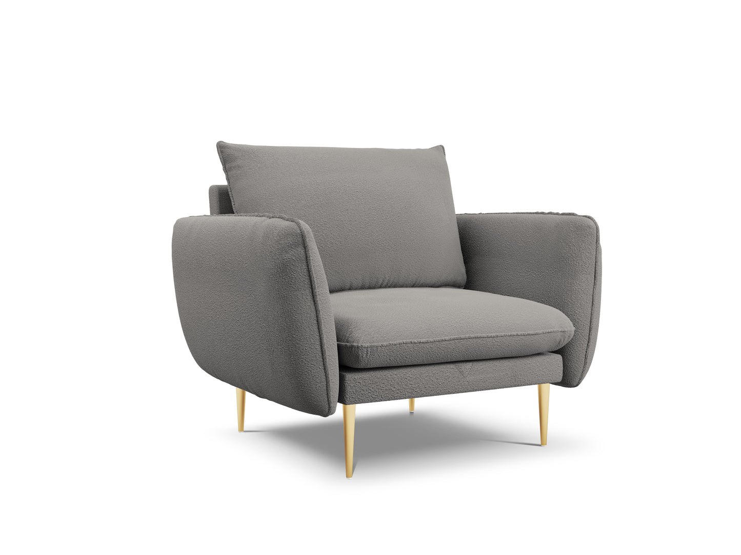 Vienna Armchair, 97x94 cm — Grey / Gold Metal