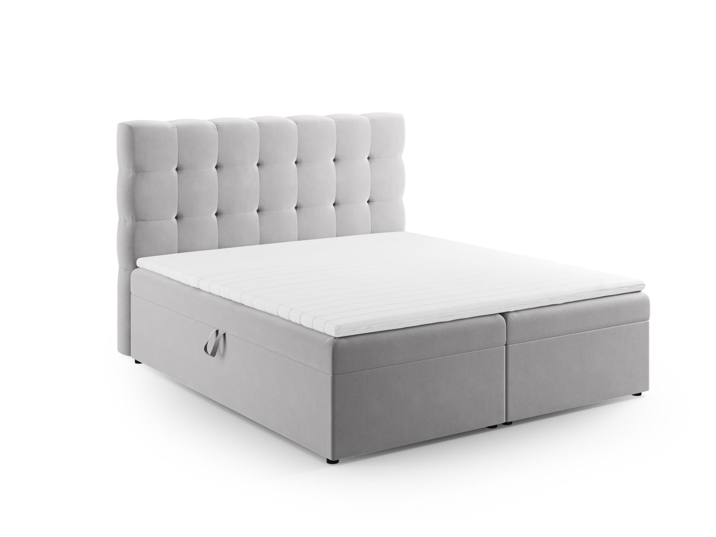 Bali Boxspring Bed Set — Silver