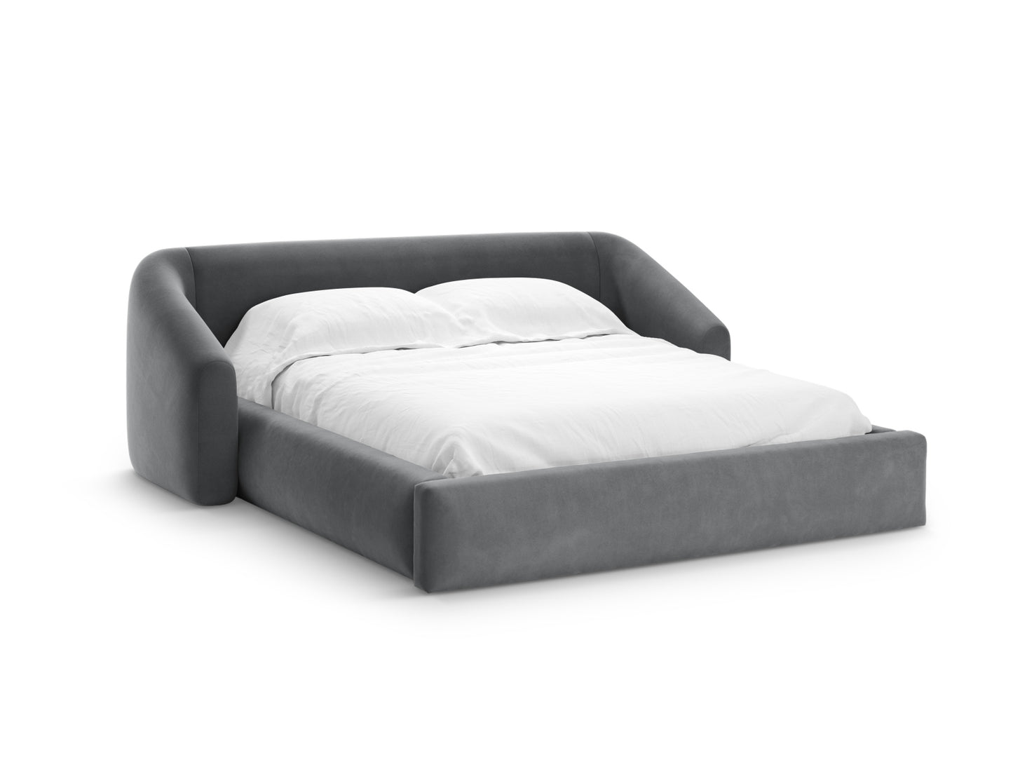 Campi Storage Bed With Headboard — Grey
