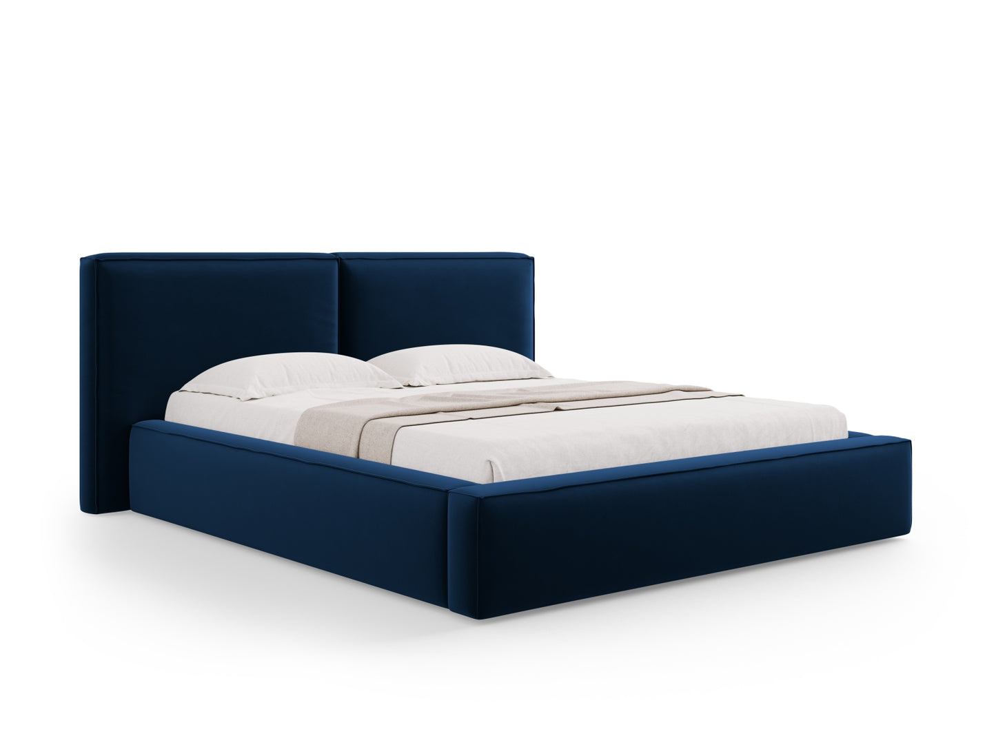 Arendal Storage Bed With Double Headboard — Royal Blue