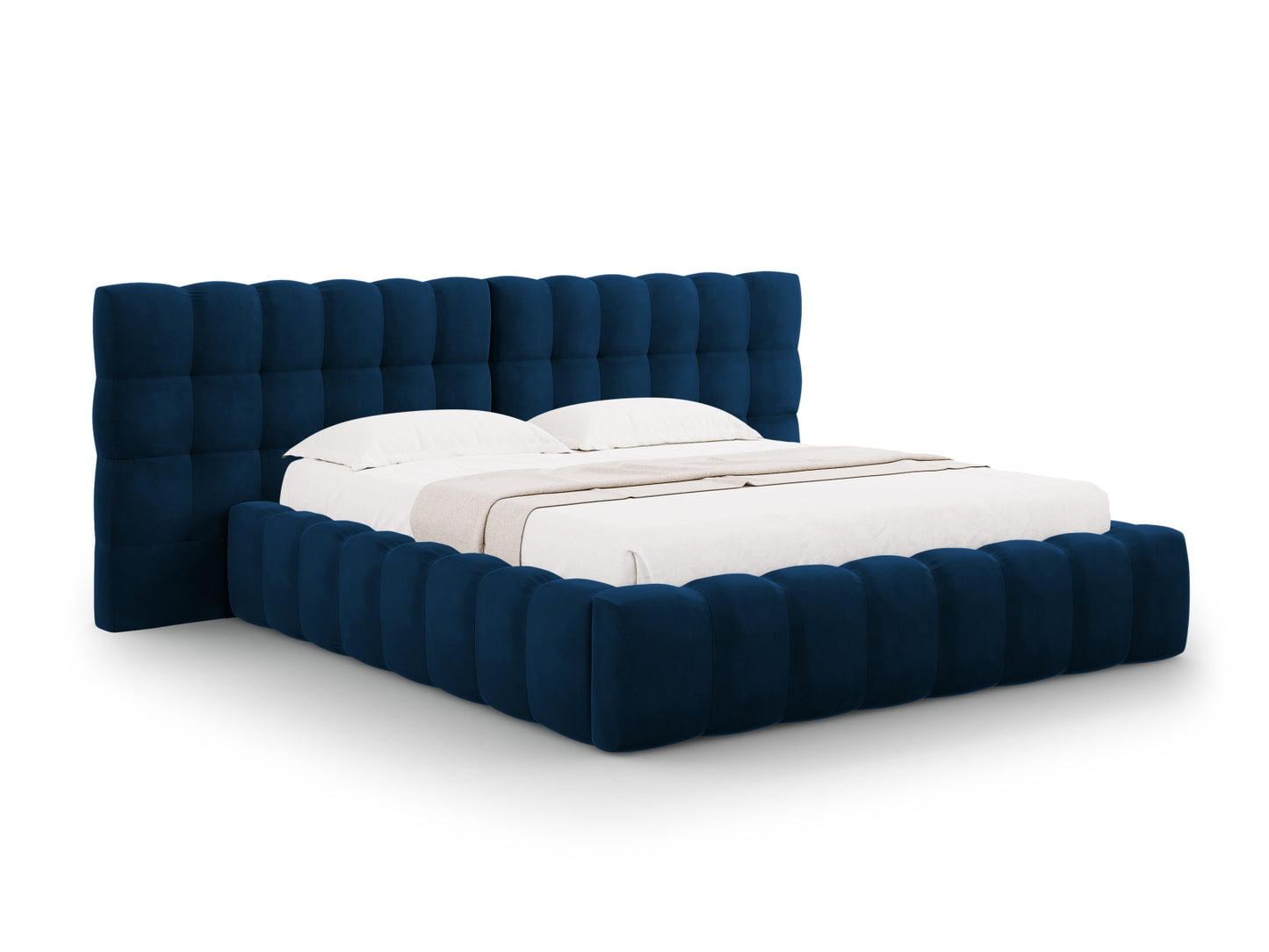 Bali Storage Bed With Double Headboard — Royal Blue