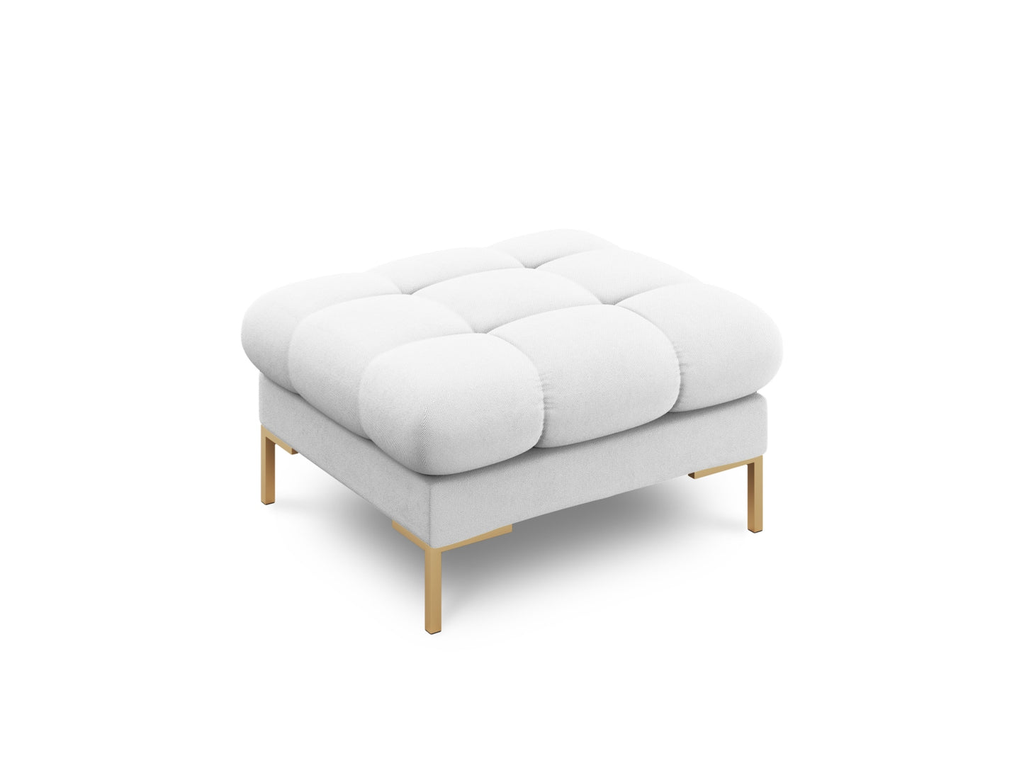 Bali Pouf, 60x60 cm — Light Grey / Gold Metal