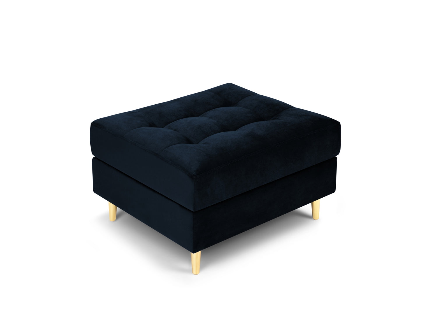 Aspen Pouf, 70x60 cm — Royal Blue / Gold Metal