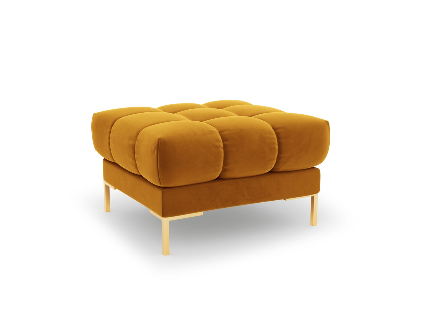 Bali Pouf, 60x60 cm — Yellow / Gold Metal