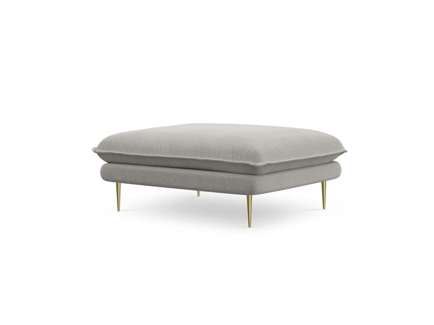 Vienna Pouf, 93x73 cm — Light Grey / Gold Metal