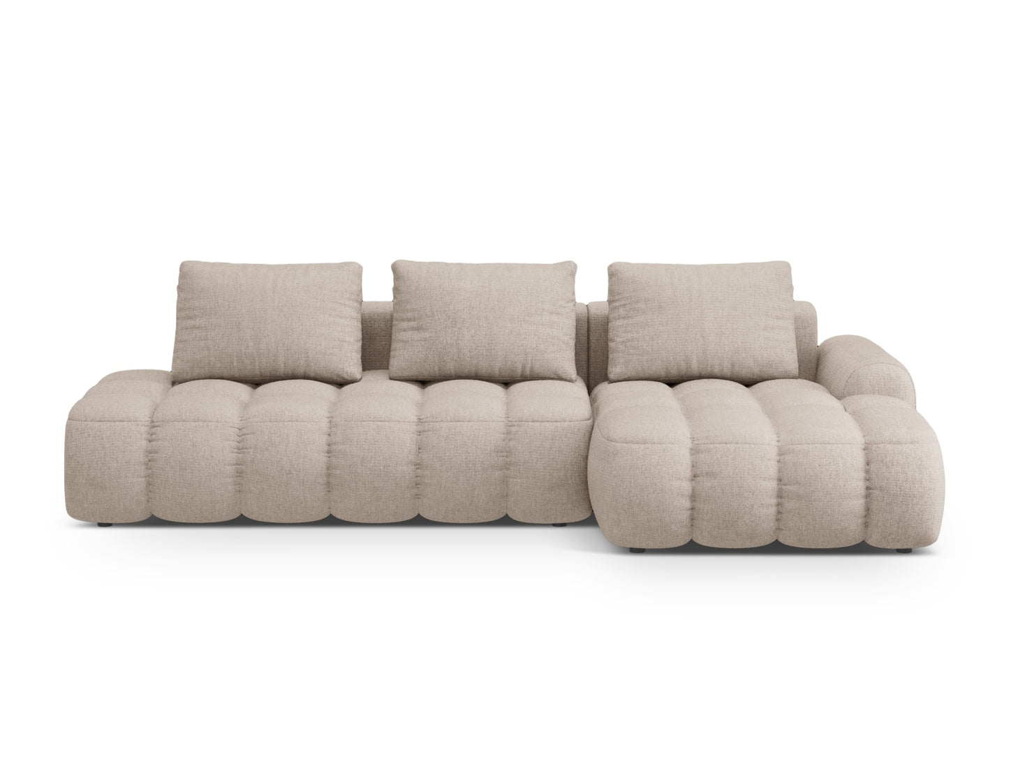Linz Corner Sofa With Bed Function And Box, 3 Seats, 275x142 cm — Sand / Right