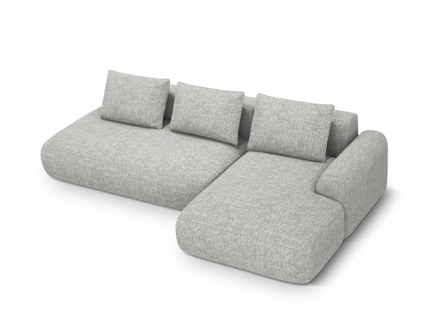 Calma Corner Sofa With Bed Function And Box, 5 Seats, 275x142 cm — Warm grey / Right