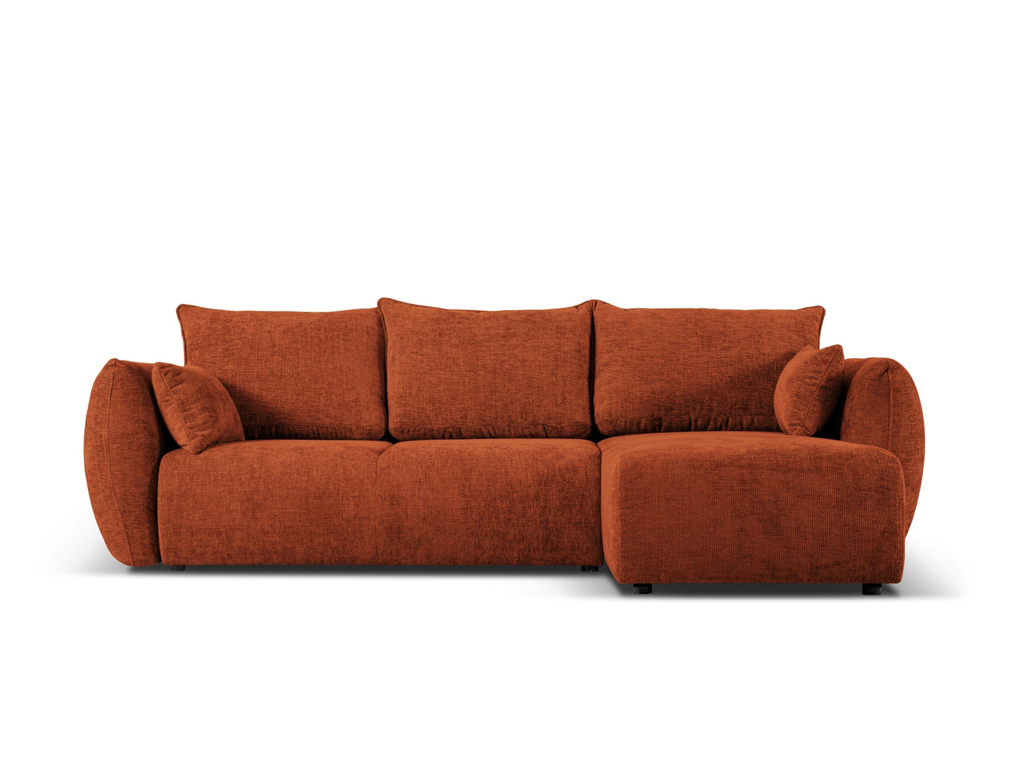 Matera Corner Sofa With Bed Function And Box, 4 Seats, 253x173 cm — Terracotta / Right