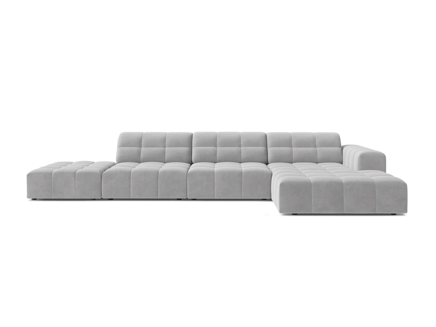 Chicago Corner Sofa, 5 Seats, 348x167 cm — Silver / Right