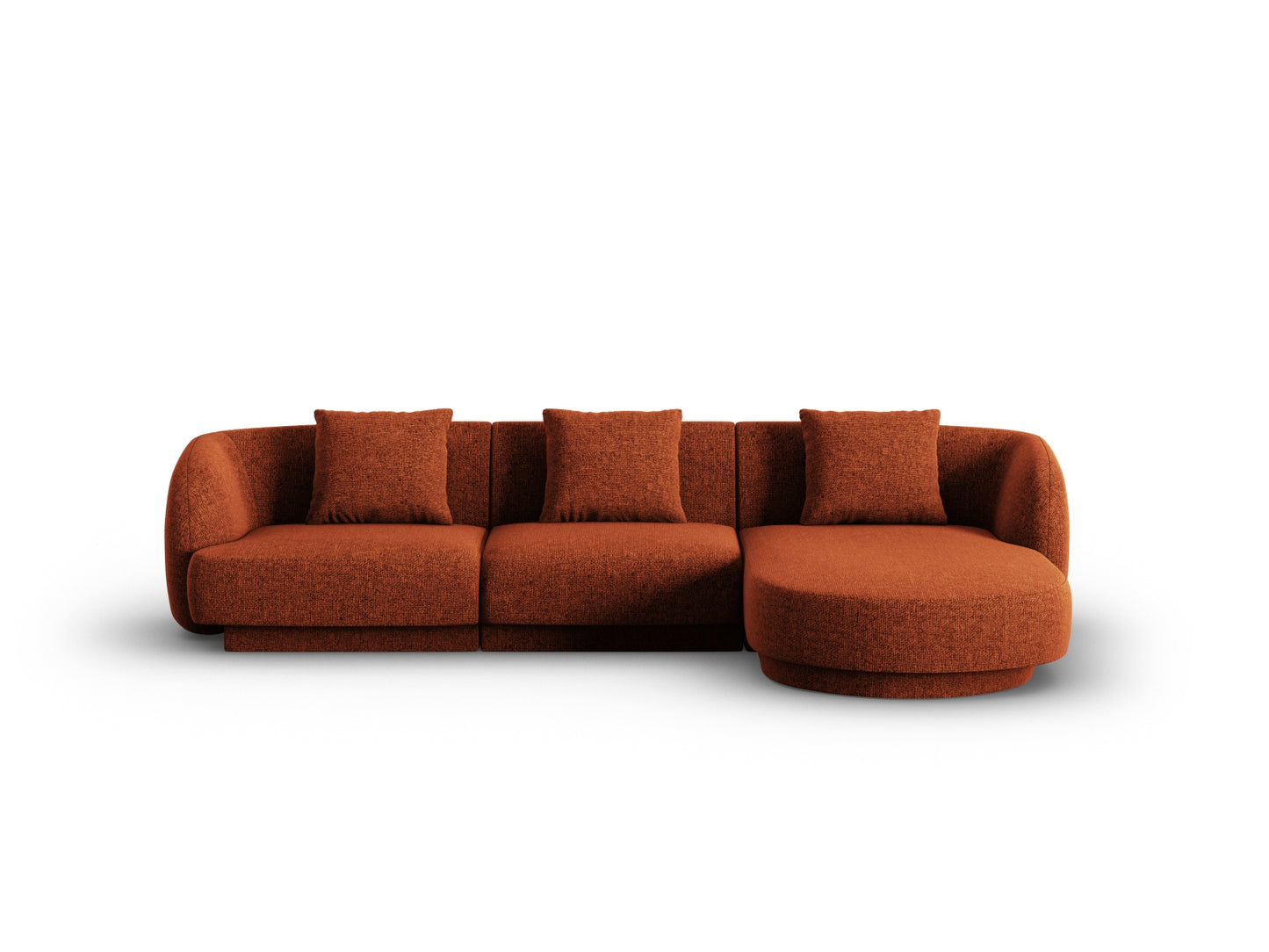 Tulum Corner Sofa, 4 Seats, 255x156 cm — Terracotta / Right