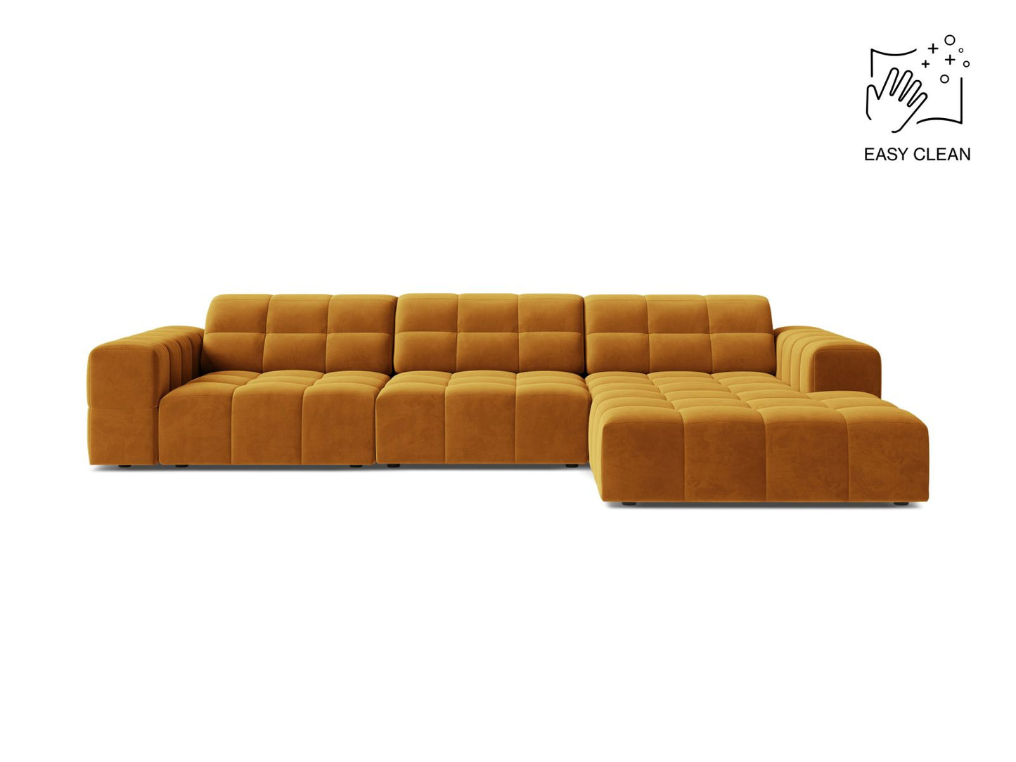 Chicago Corner Sofa, 4 Seats, 294x167 cm — Yellow / Right