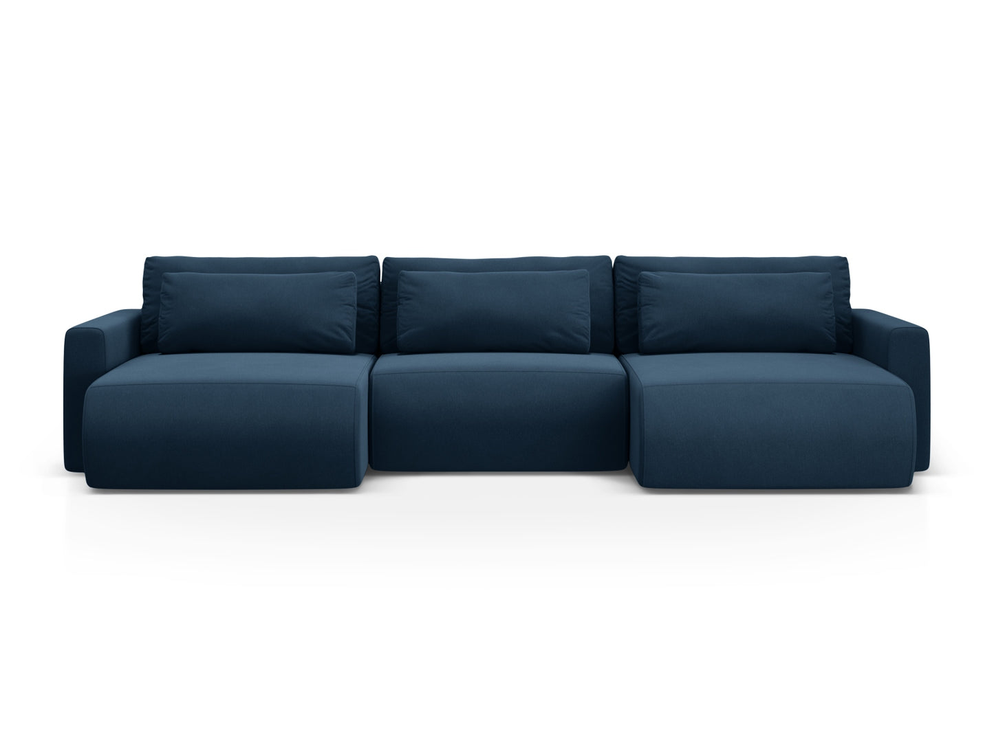 Belfast Panoramic Sofa with Box and Sleeping Function, 4 Seats, 340x149 cm — Royal Blue