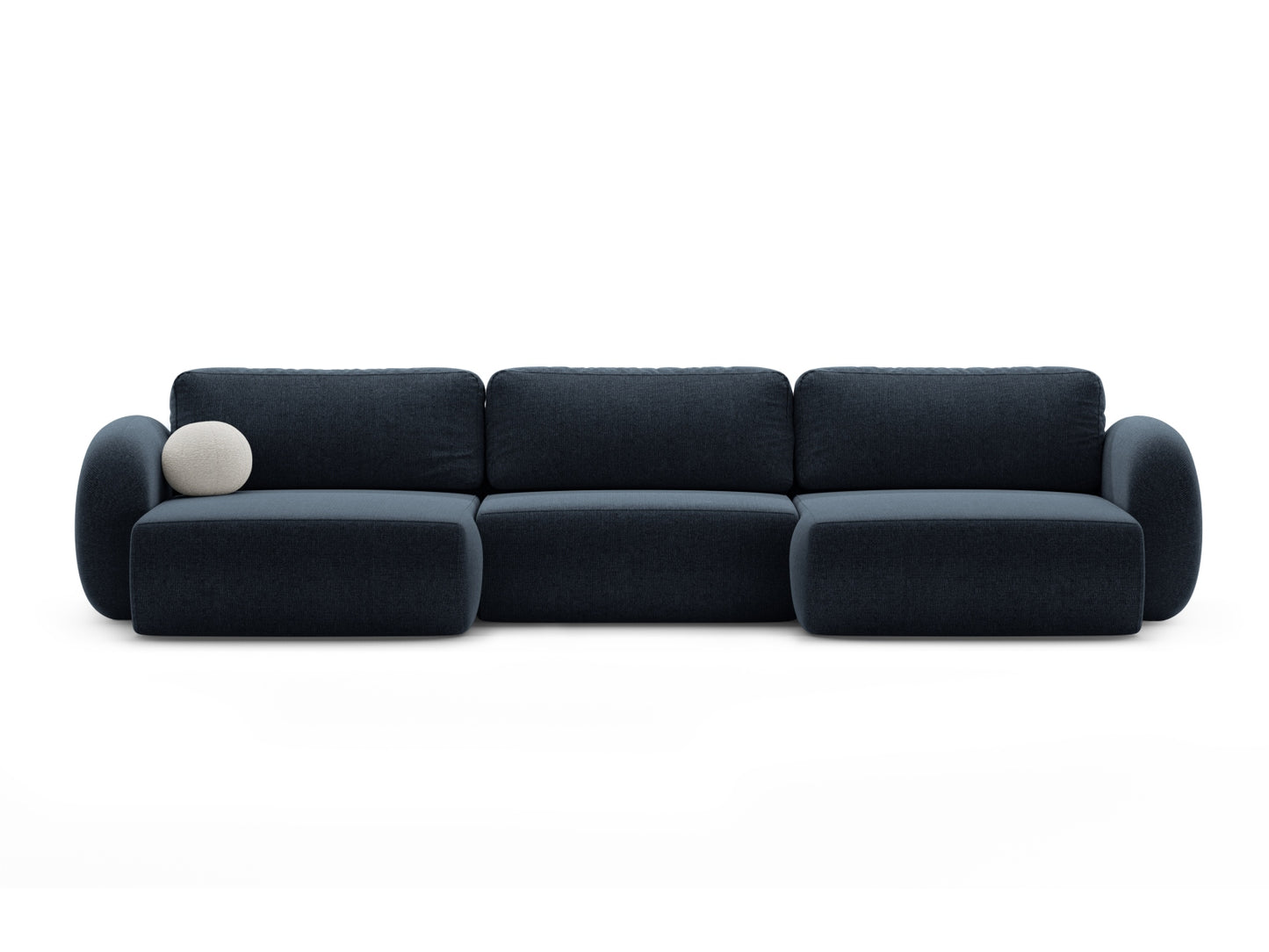 Tonale Panoramic Sofa with Box and Sleeping Function, 5 Seats, 362x149 cm — Navy Blue