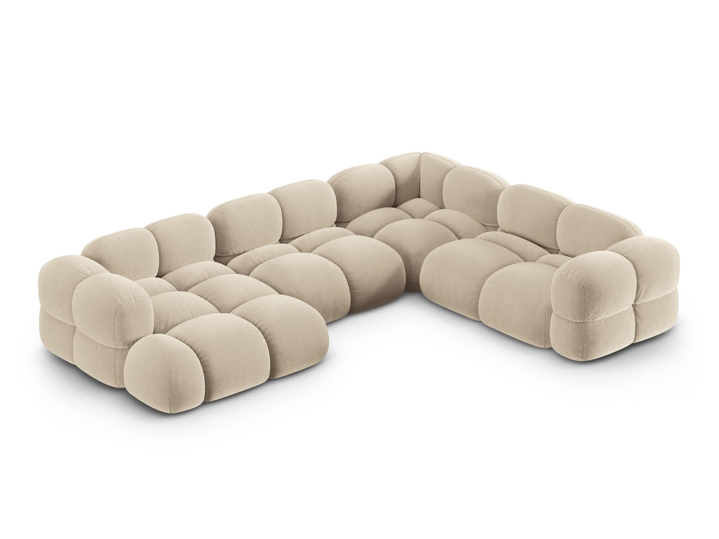 Loretto Panoramic Corner Sofa, 5 Seats, 345x250 cm — Light Beige / Right