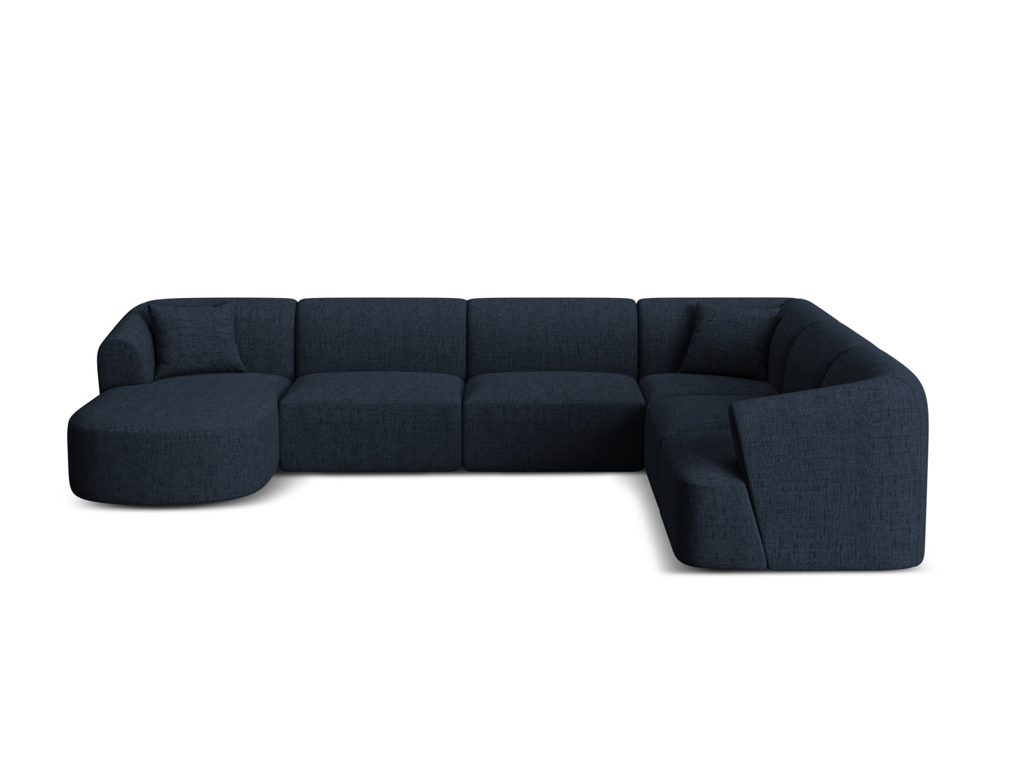 Campi Modular Panoramic Corner Sofa, 7 Seats, 330x255 cm — Royal Blue / Right