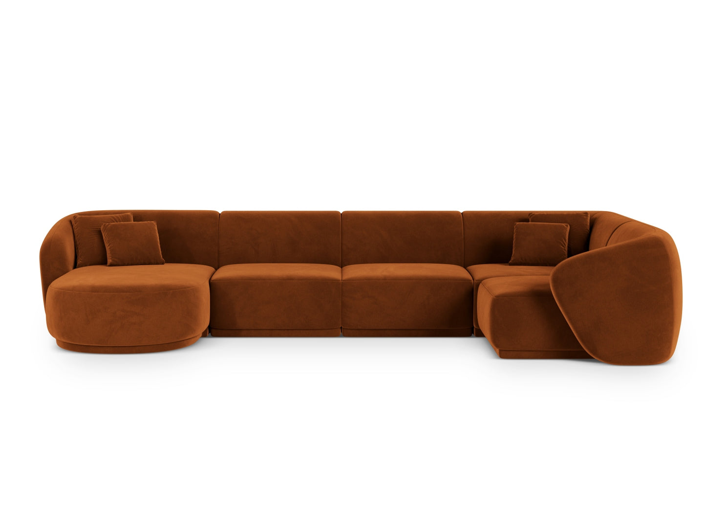 Gomera Panoramic Corner Sofa, 6 Seats, 336x166 cm — Terracotta / Right