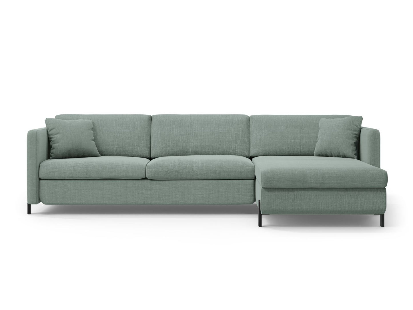 Gloria Corner Sofa With Bed Function And Box, 5 Seats, 286x170 cm — Mint / Right