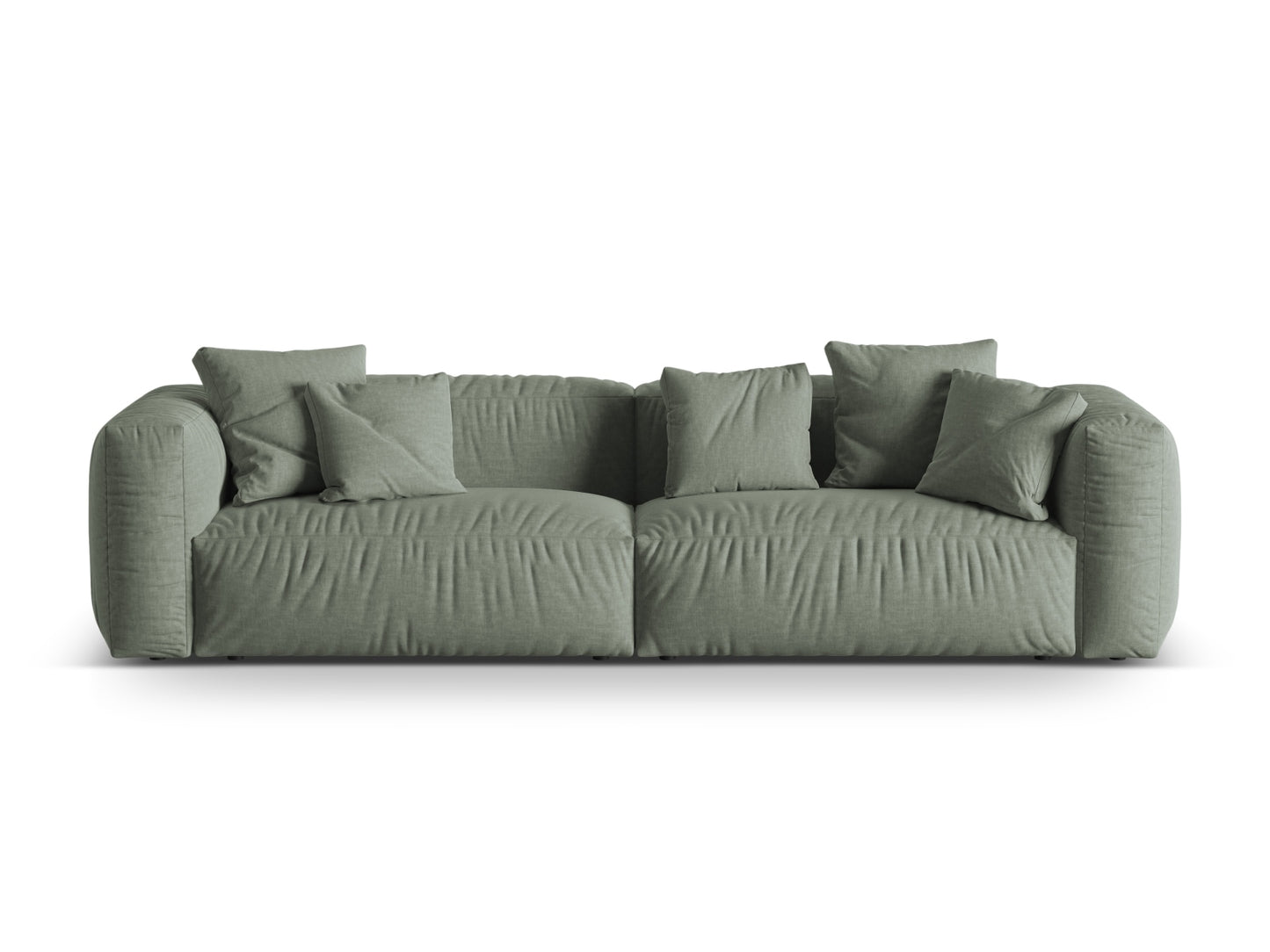 Sofa Strukturstoff Schwarz Martina — Moss Green
