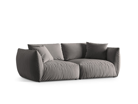 Sofa Samt Grau Chris — Wohnbeispiel