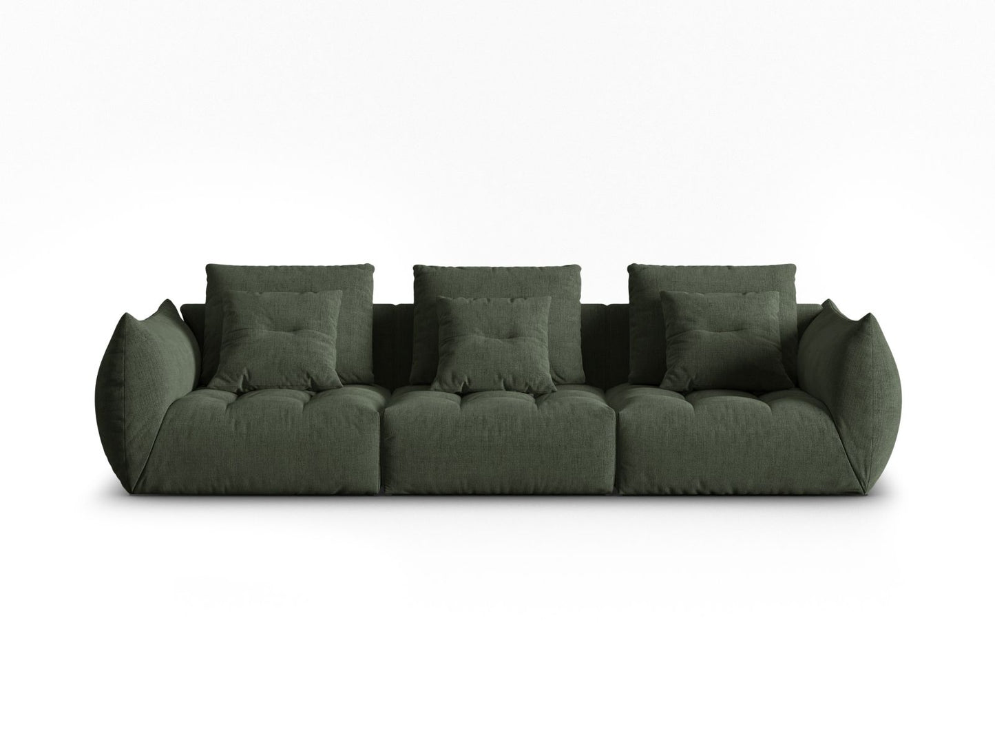 Bloom Modular Sofa, 4 Seats, 327x107 cm — Moss Green