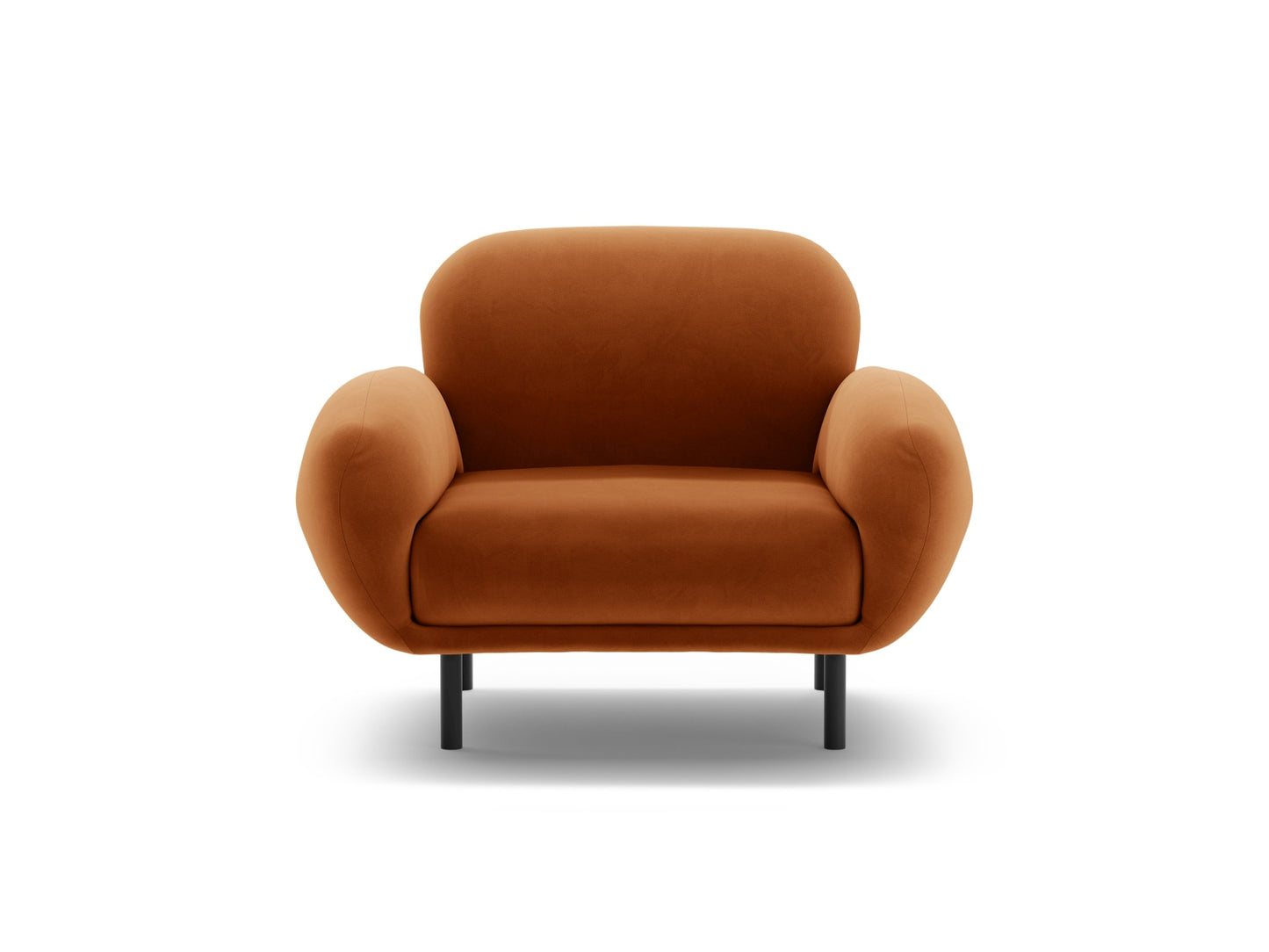 Sessel Samt Schwarz Poppy — Terracotta