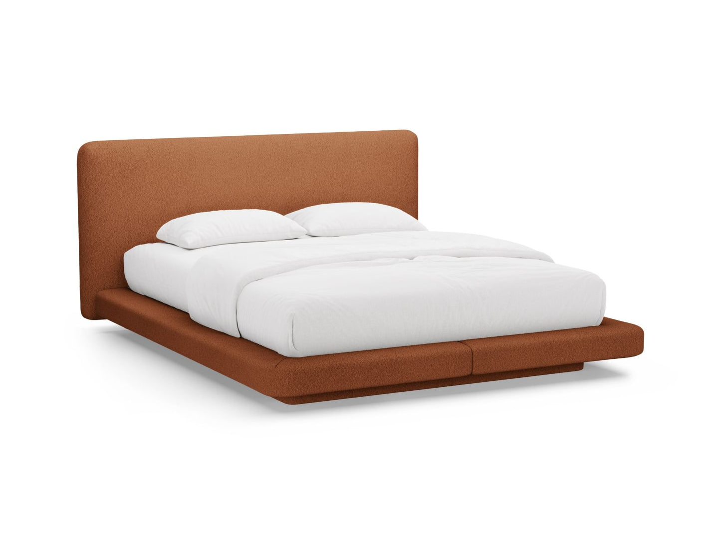 Linea Bed With Headboard — Terracotta