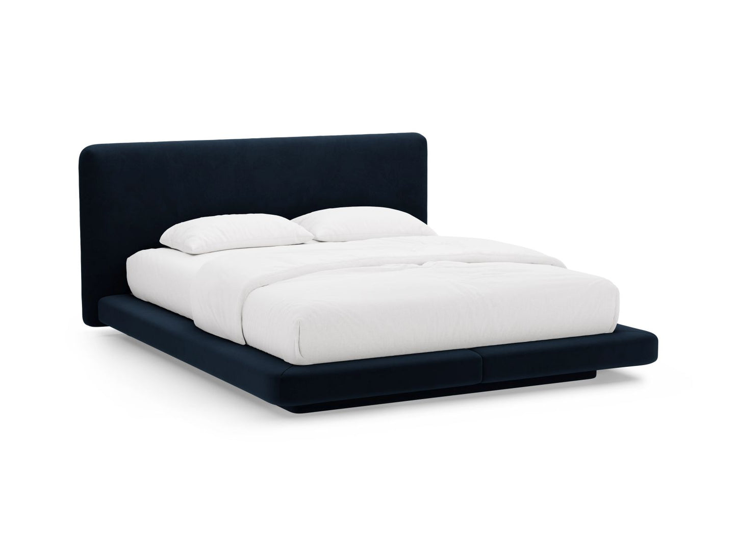 Bett Samt Almond Beige Linea — Royal Blue