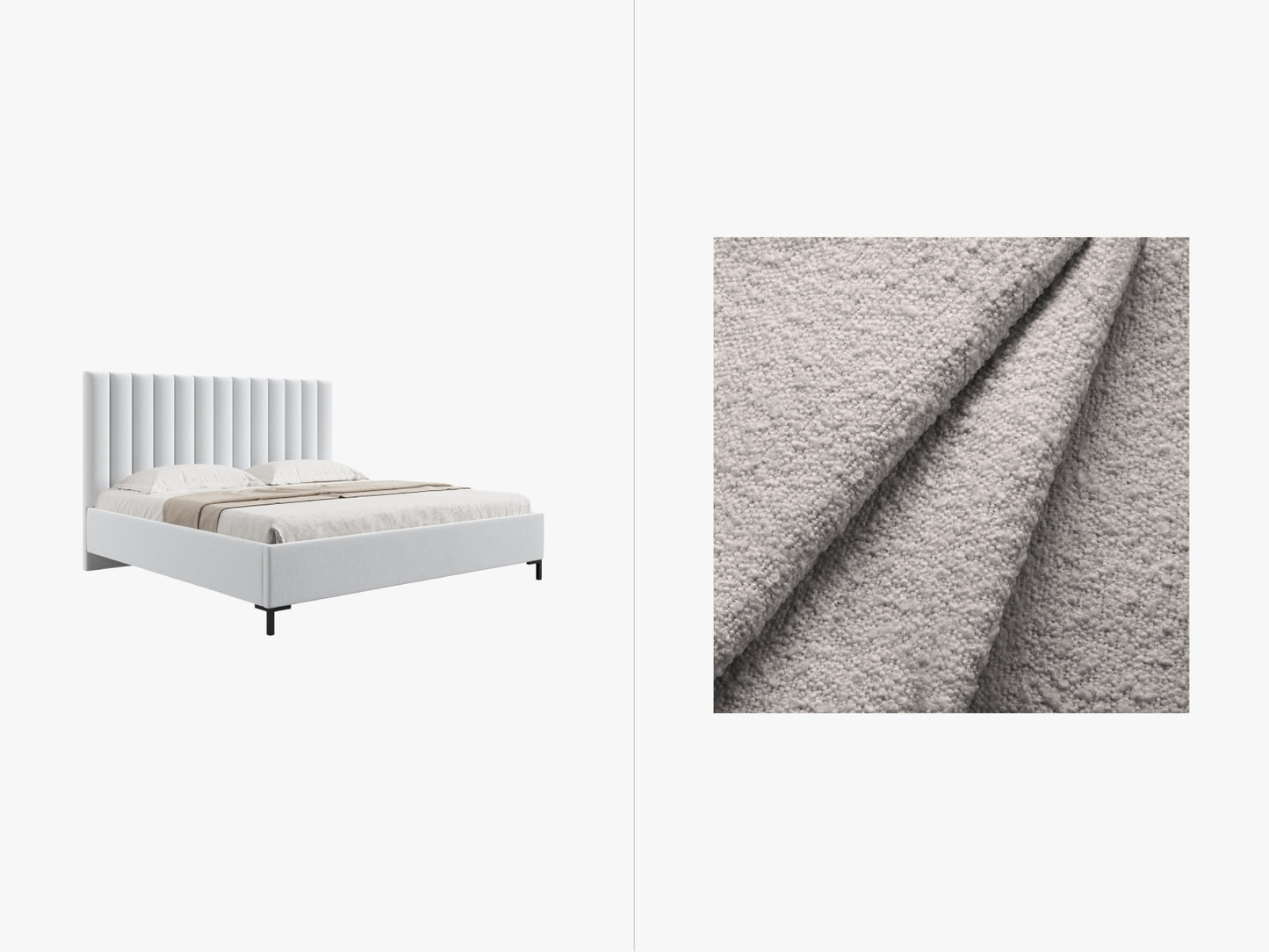 Allison Storage Bed With Headboard — Light Grey