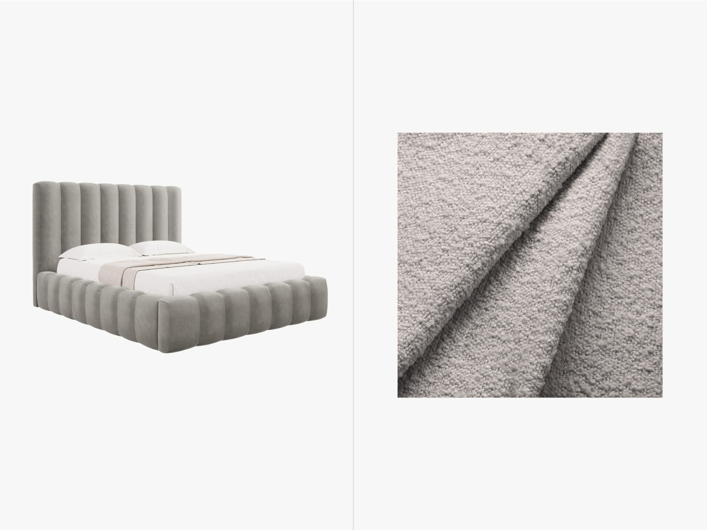 Kelp Storage Bed With Headboard — Light Grey
