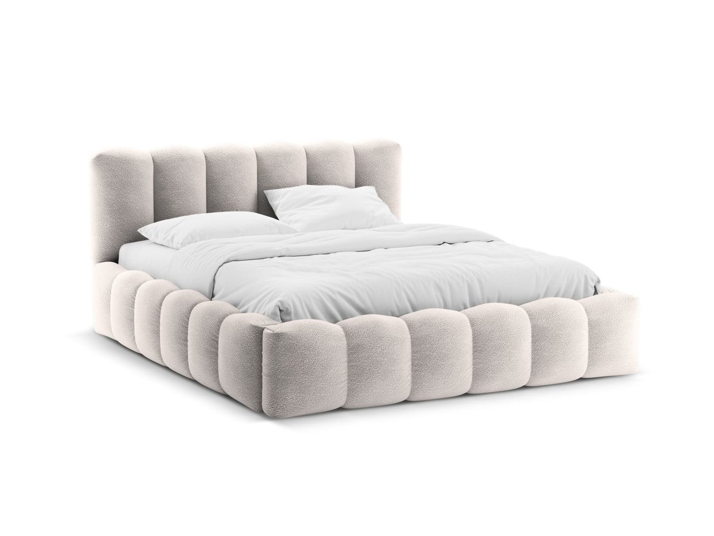 Lupine Storage Bed With Headboard — Light Grey