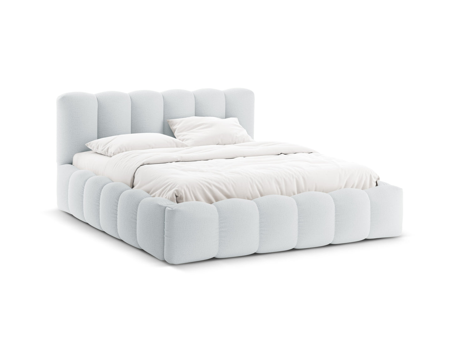 Lupine Storage Bed With Headboard — Light Grey