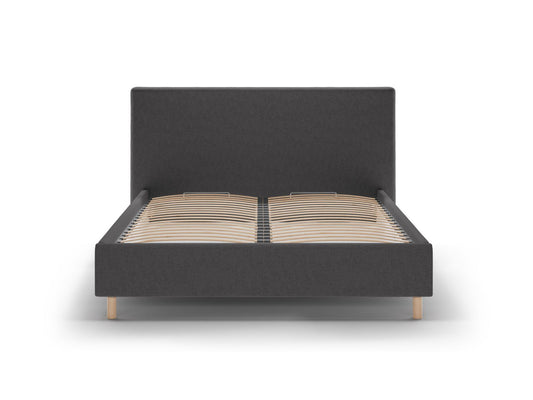 Bett Strukturstoff Anthrazit Eloise — Wohnbeispiel