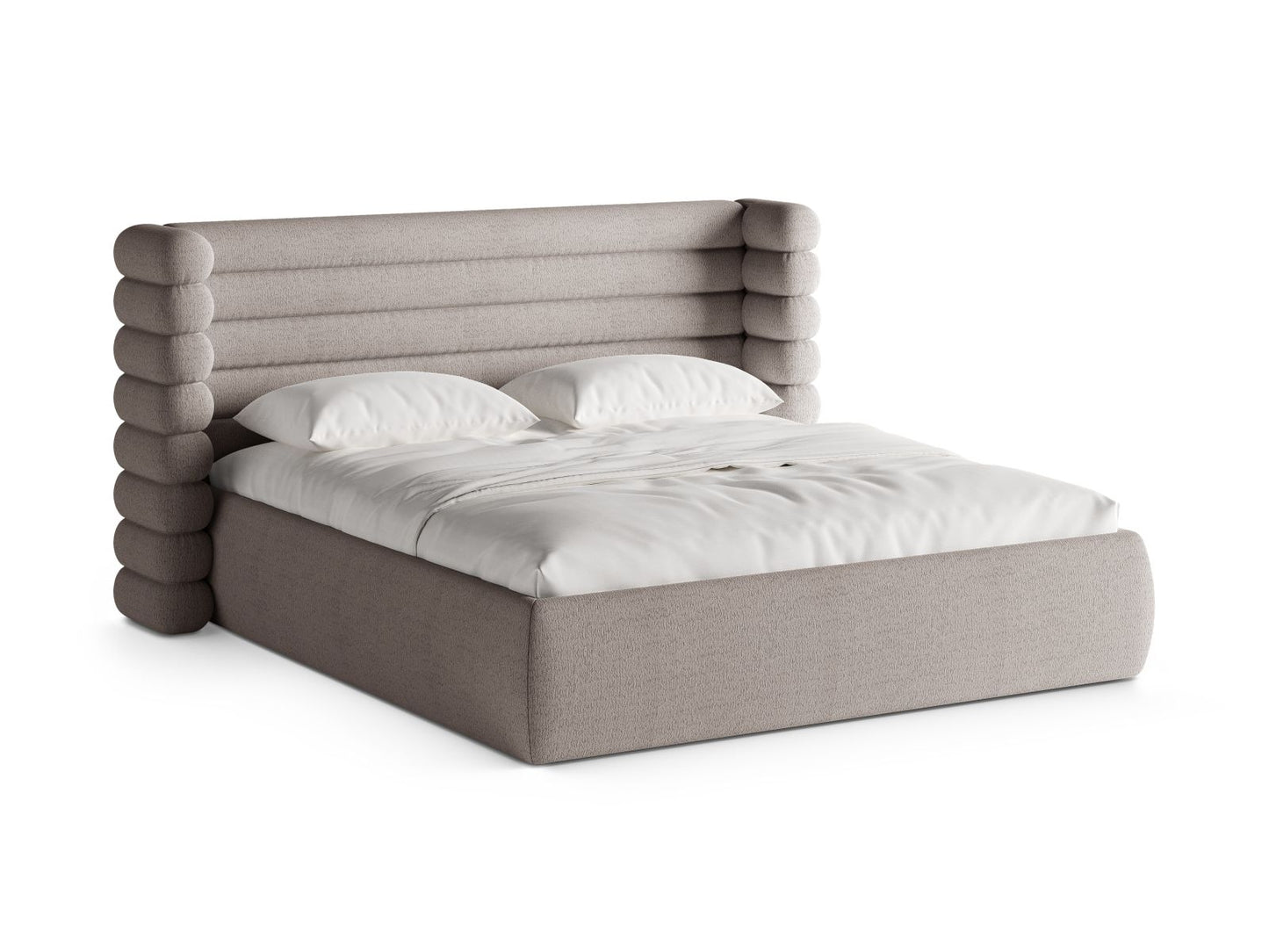 Bett Bouclé Schwarz Mount — Warm grey