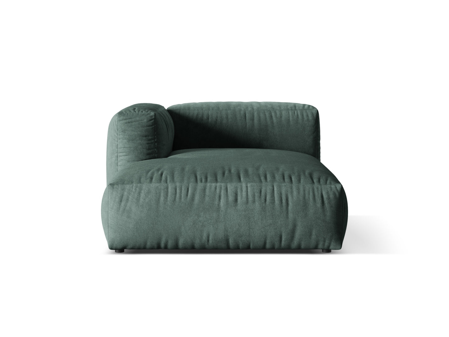 Chaiselongue Samt Dunkelbeige Martina — Petrol