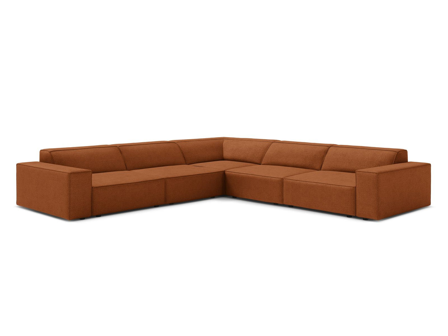 Jodie Symmetrical Corner Sofa, 6 Seats, 283x283 cm — Terracotta