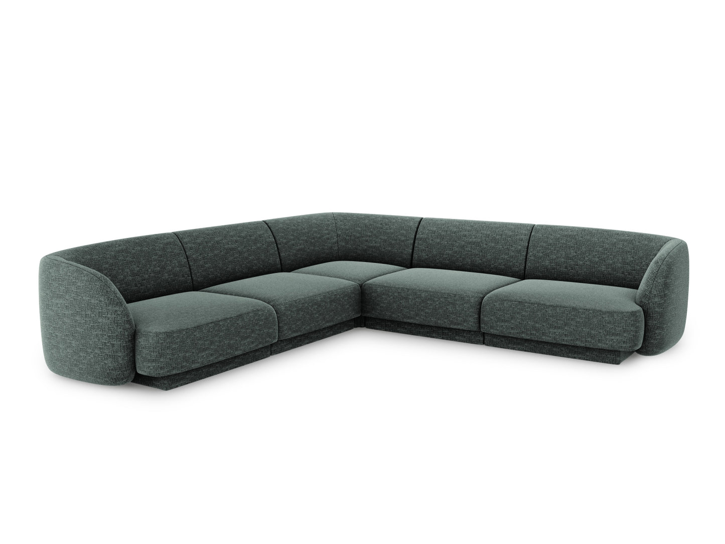 Miley Symmetrical Corner Sofa, 5 Seats, 255x255 cm — Petrol