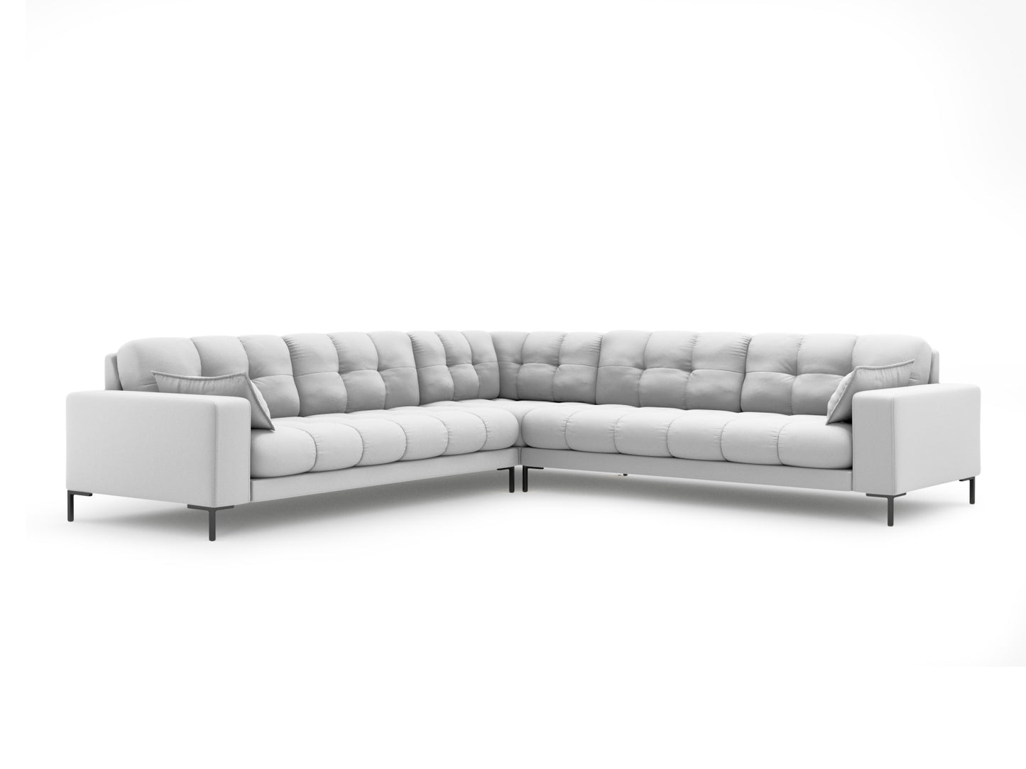 Ecksofa Strukturstoff Beige Mamaia — Light Grey