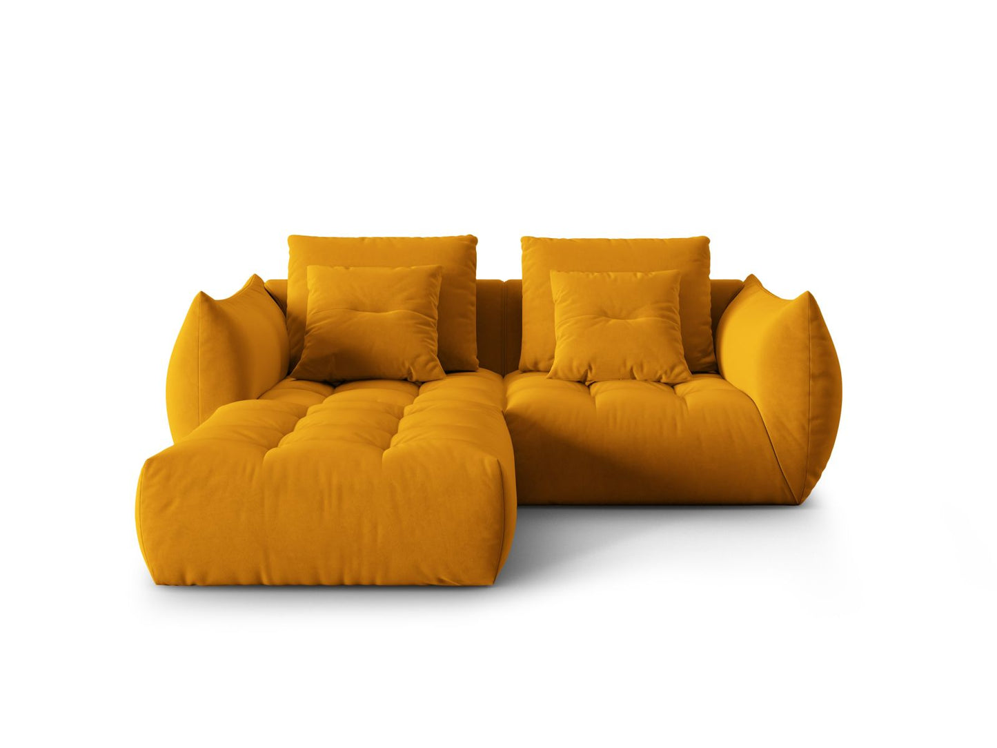 Ecksofa Samt Grau Bloom — Yellow