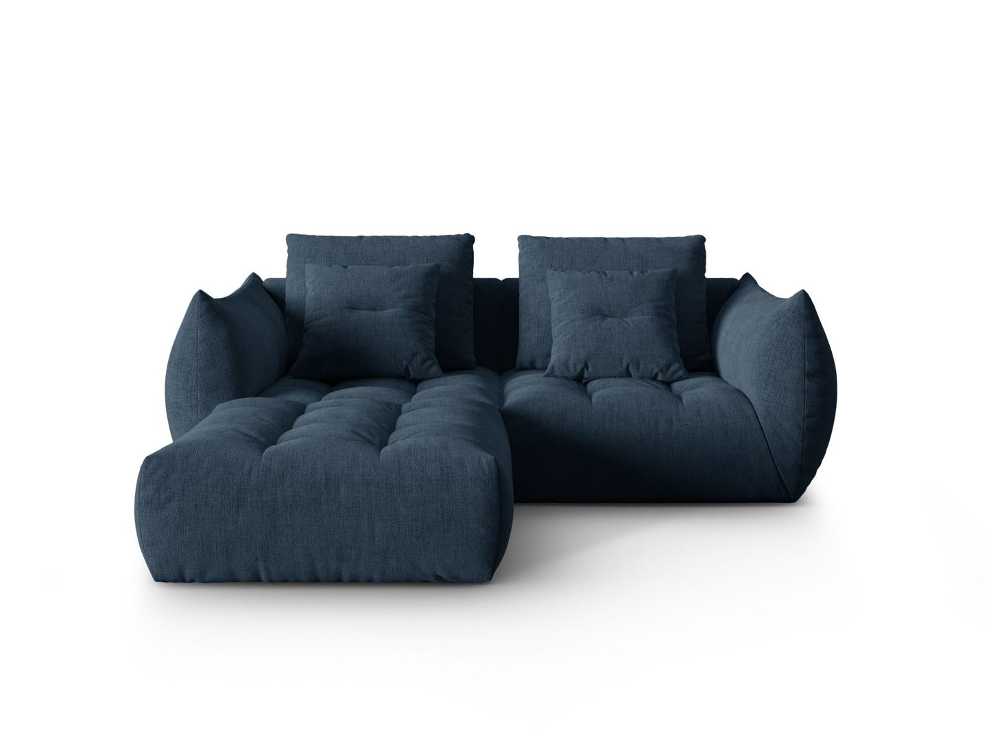 Ecksofa Strukturstoff Auburn Bloom — Navy Blue