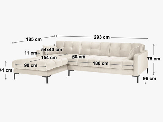 Mamaia Corner Sofa, 5 Seats, 293x185 cm