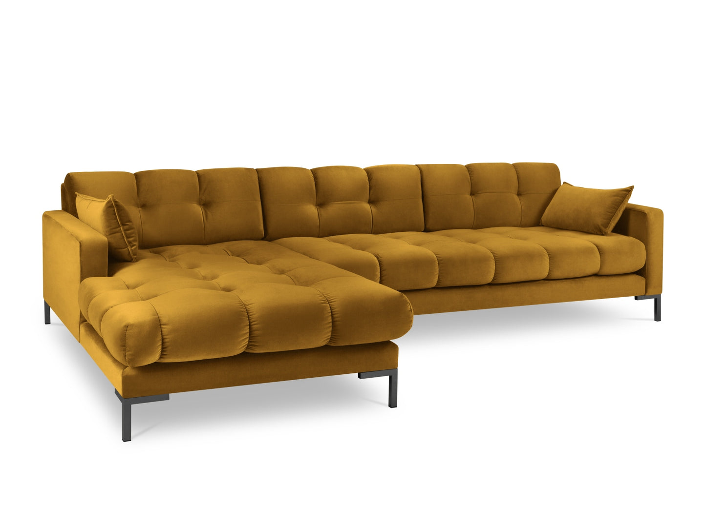 Ecksofa Samt Schwarz Mamaia — Silver