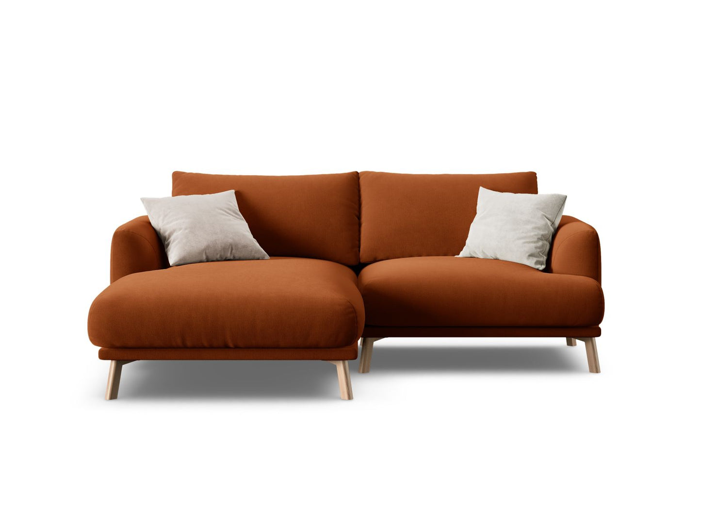 Ecksofa Samt Beige Naomi — Terracotta