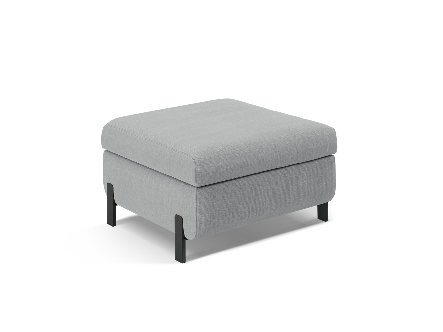 Gloria Pouf with Box, 92x76 cm — Light Grey