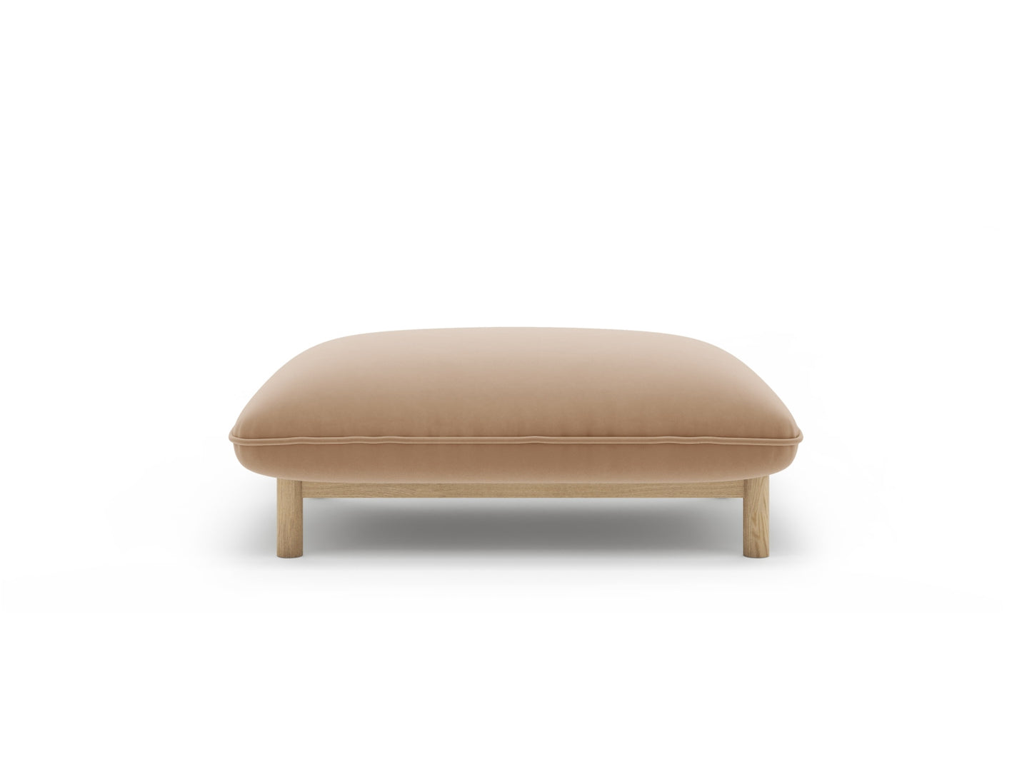 Pouf Samt Schwarz Ada — Sand